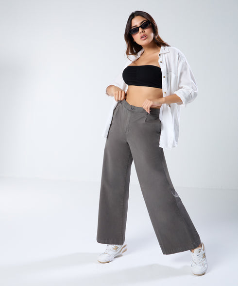 Grey Pleated Pant (Short length)